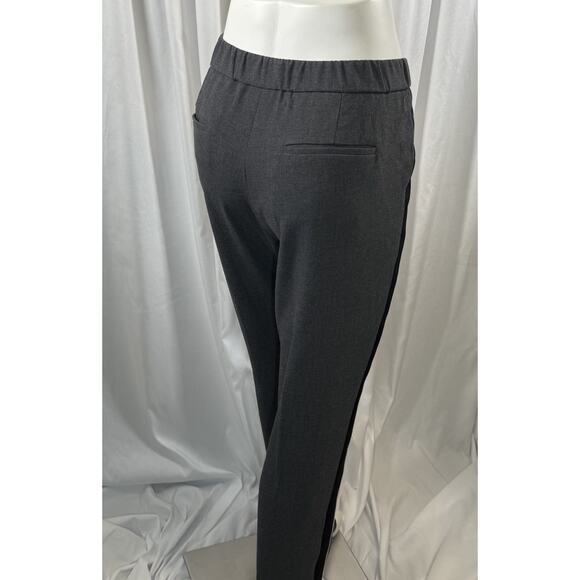 Ann Taylor Sides Stripes Zipper Hem Trousers Gray Black White L academia 89-04 - Picture 6 of 14